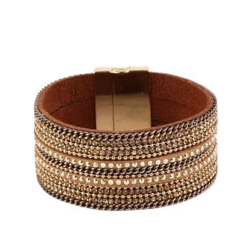 Bracelet en cuir pour femme marron vintage et élégant pour sublimer votre style quotidien