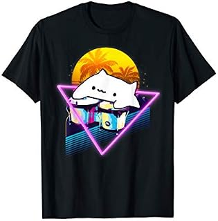 Bongo Cat Retro 80s Vaporwave Outrun Style T-Shirt