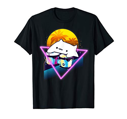 Bongo Cat Retro 80s Vaporwave Outrun Style T-Shirt