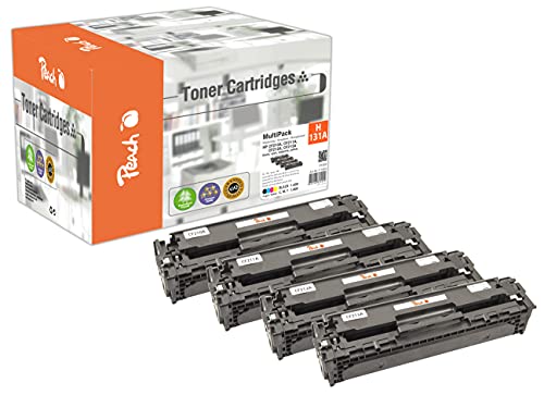 Peach H131 Spar Pack Tonermodule (BK, C, M, Y) ersetzt HP No. 131A, CF210A, CF211A, CF212A, CF213A für z.B. HP LaserJet Pro 200 color M 276 nw, HP LaserJet Pro 200 color M 251 nw, HP LaserJet Pro 200