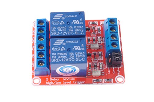 SMAKN DC 12V 2CH 2 Channel Isolated Optocoupler High/Low Level Trigger Relay Module