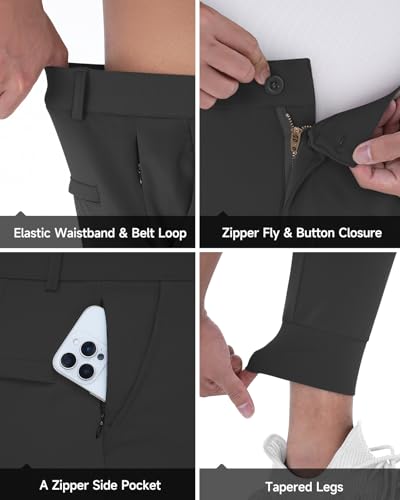 CANGHPGIN Mens Athletic Joggers with Zipper Pockets Lightweight Golf Pants Men Stretch Relaxed Fit Tapered Work Travel Pants4