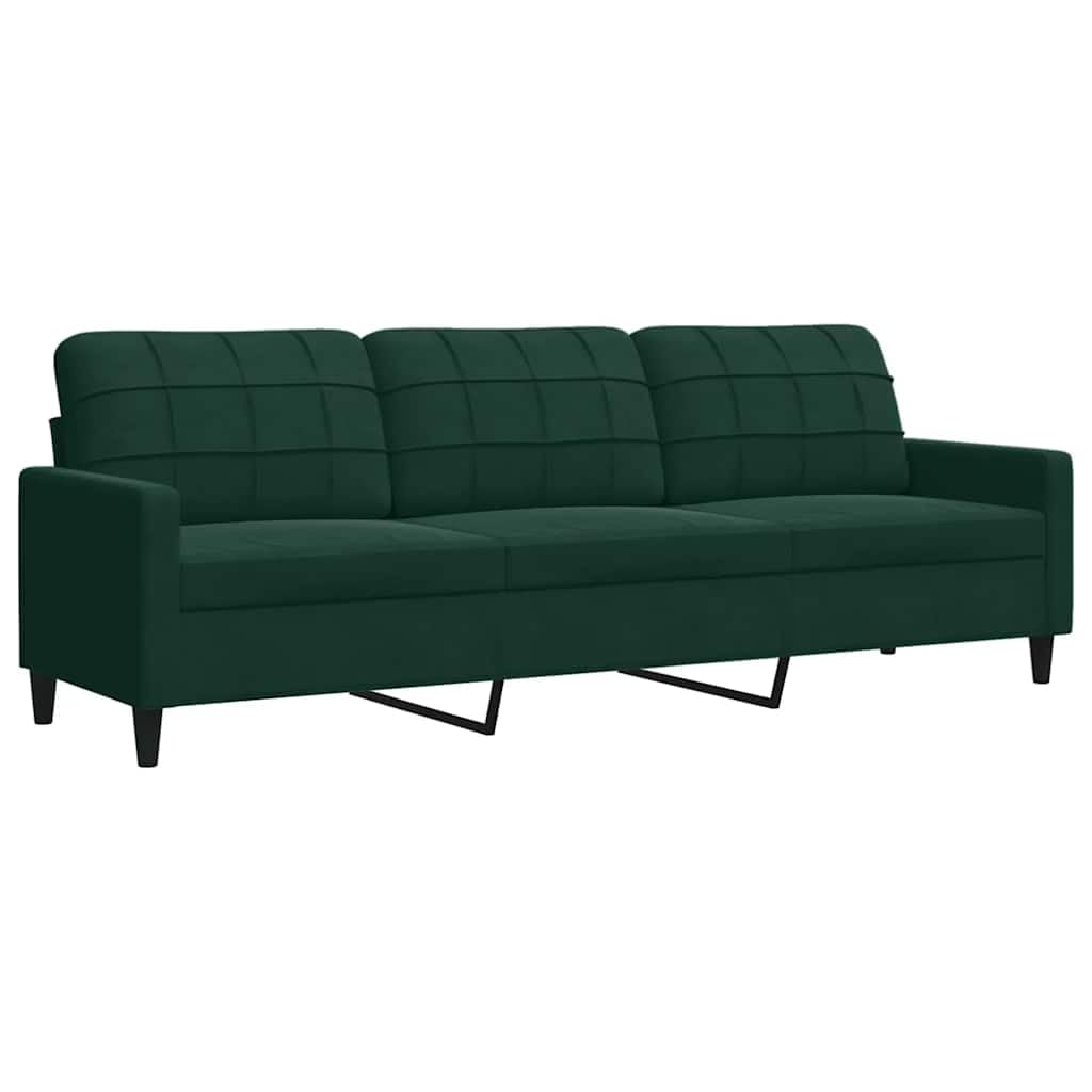 4-częściowy zestaw wypoczynkowy z poduszkami i rolkami pod kark, ciemnozielony aksamit, sofa narożna z taboretem, meble tapicerowane do salonu i pokoju gościnnego, wygodna sofa do spania