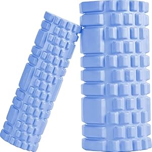 Foam Roller Set – 2 Roller (12″ and 13″) High-Density Round Foam Roller for Exercise, Massage, Muscle Recovery
