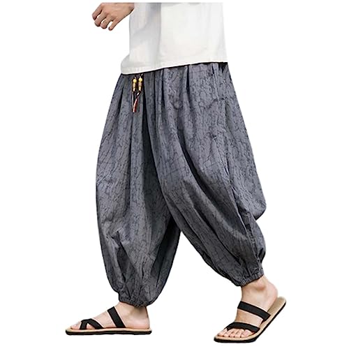 Elastic Ankle Harem Pants for Men Baggy Loose Fit Lounge Trousers Oversized Joggers Japanese Boho Hippie Yoga Pants