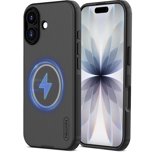 Image of Nillkin Frosted Shield Case for iPhone 17 Case, [Compatible with MagSafe][Slim Profile] [Military Grade Drop Protection] Shockproof Bumper Phone Case 6.3 inch 2025 (Black)