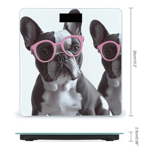 Báscula Digital de Baño French Bulldog Rosa con LCD miniatura 2