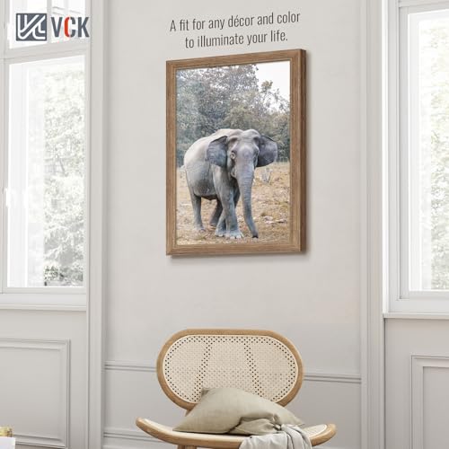 Image of VCK 14x22 Frames 3 Pack, Walnut Poster Frame MDF Wood with Polished Plexiglass, Wall Mounting Horizontal & Vertical Display