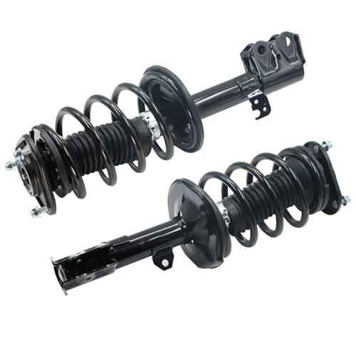 Image of Detroit Axle - 4pc Front Struts Kit for 2009-2010 Pontiac Vibe Toyota Corolla 2009-2011 Matrix, Passenger and Driver Side 2 Struts w /Coil Springs 2 Lower Control Arms Replacement
