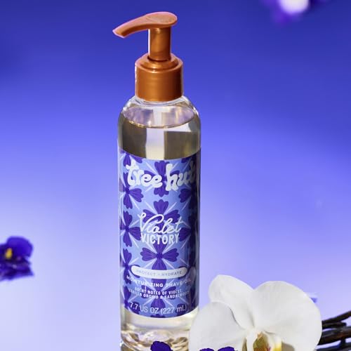 Image of Tree Hut Violet Victory Moisturizing Shave Oil, Hydrating & Nourishing Shave with Shea Butter & Natural Oils, Helps Prevent Bumps & Irritation, Smooth & Soft Skin, Shaving Cream Alternative, 7.7 oz