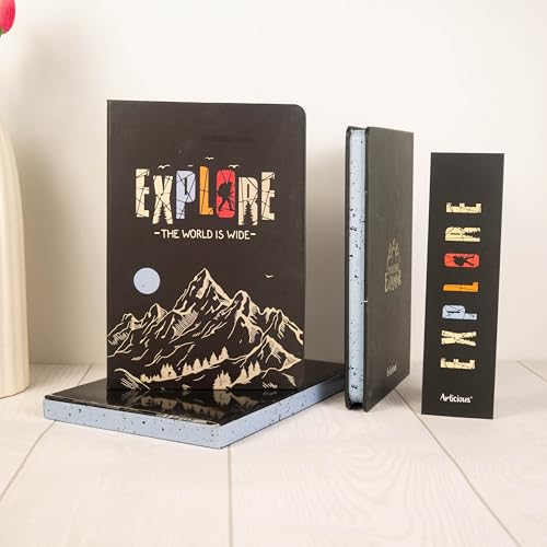 Image of Articious Notebook Set, Premium Hardcover Journal, Bookmark and Matching Box |192 Ruled Pages, 80 GSM | A5 Ruled Writing Notebook for Girls, School & Office | Explore