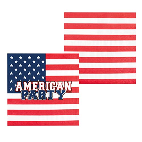 Set 20 Paper napkins 'AMERICAN PARTY' (33 x 33 cm)