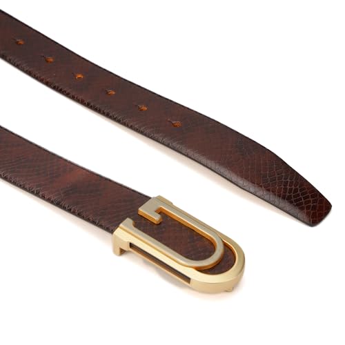 Genuine Leather Premium Brown Belt for Men,1.3" metal buckle,Elegant dress belt for men in Gift Box3