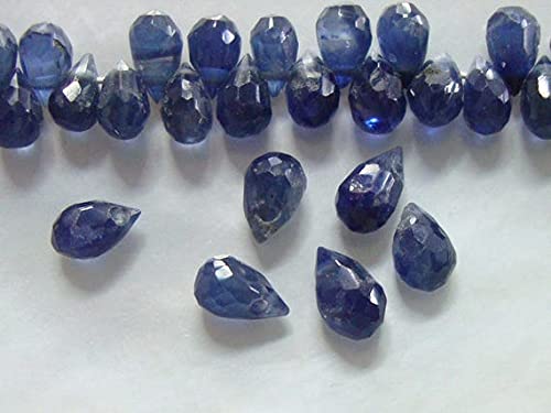 Saphir bleu naturel en mini gouttes pour réparer ou personnaliser un collier fin