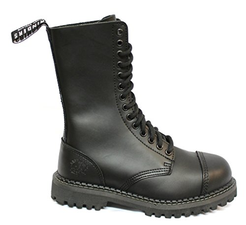 Grinders Herald 2015 Matte Finish Black Unisex Safety Steel Toe Cap Military Punk Boots