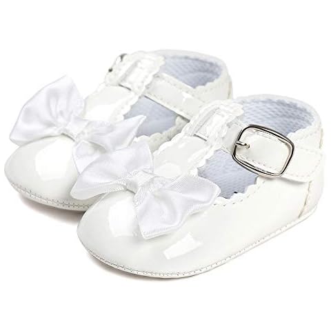 LACOFIA Baby Girls T-Bar Christening Shoes Cover
