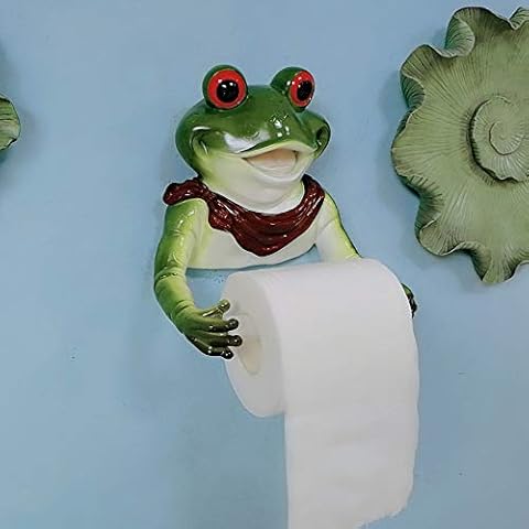 Slivy Cartoon-Frosch-Toilettenpapierrollenhalter Wandhalterung Harz Absaug- Toilettenpapierspender Cover