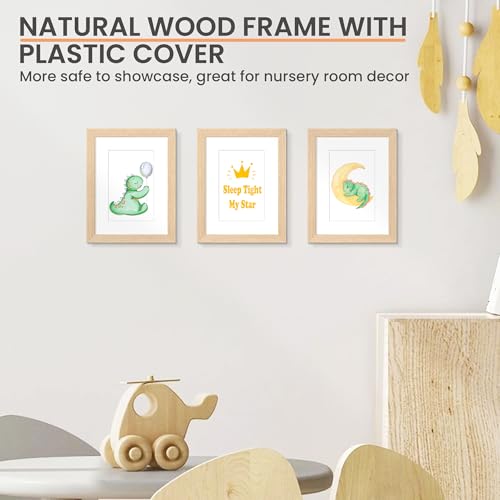 Image of upsimples 6x8 Picture Frame Solid Wooden, Nursery Decor, 1Pack Natural