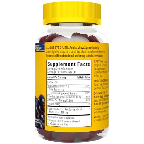 Nature Made Elderberry Gummies with Vitamin C & Zinc, 60 Elderberry Gummies - image 8
