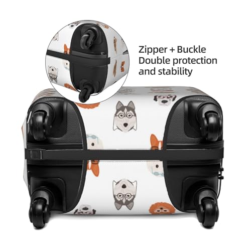 Luggage Cover Protector Suitcase Cover - High Elasticity Cute Dog Puppy Glasses Suitcase Cover for Luggage4