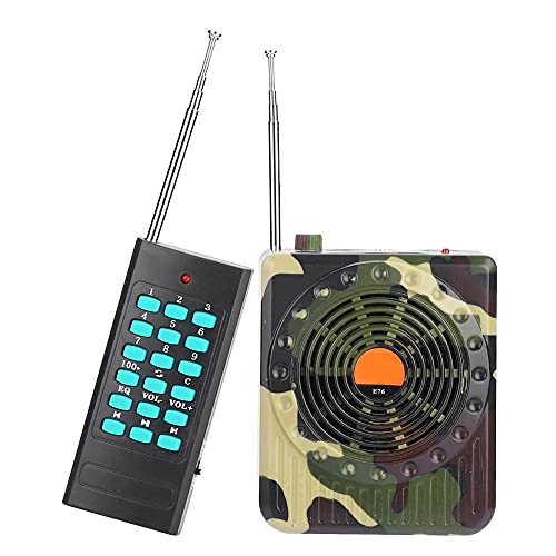 MKIU Appeau à Oiseaux Camouflé, Piège à Oiseaux électronique Rechargeable 400-600m Lecteur Mp3 sans Fil 32w Haut-Parleur pour Leurre De Chasse
