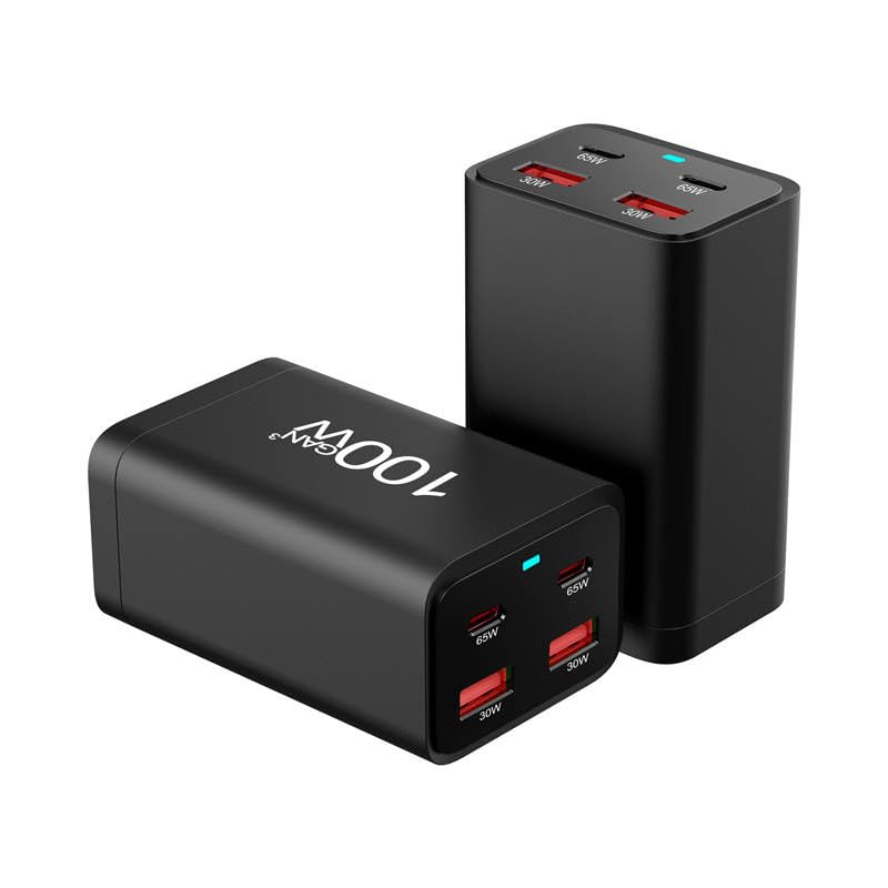 Image of CUBONIC 100W GaN Charging Station, 4-Port Desktop Charger with 2 USB-C & 2 USB-A Ports, Multi Device Charging Hub for Laptops, Smartphones, Tablets, Wearables & USB Powered Electronics