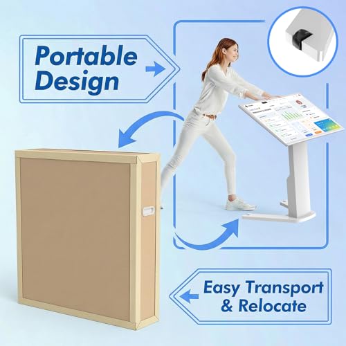 Image of 43 Inch Touch Screen Self Service Kiosk, Floor Standing Digital Signage Display, FHD Android Interactive Information Kiosk for Retail Stores, Restaurants, Shopping Mall Wayfinding, Advertising