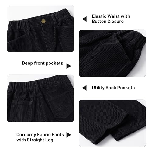 Image of Rolanko Girls Wide Leg Corduroy Pants High Waist Trousers Vintage Kids Pants Streetwear Casual 4-12 Years