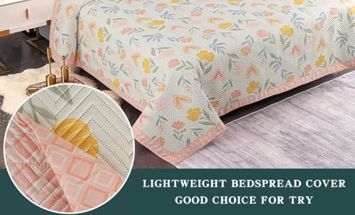 Image of Akshya Cotton Reversible AC Blanket Double Bed King Size Lightweight Summer Quilt Cotton Dohar Soft Breathable Reversible Comforter for AC Rooms and Double Beds