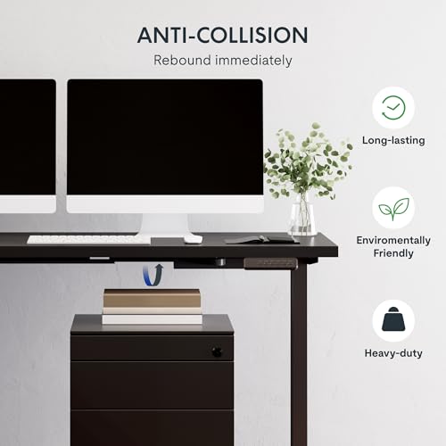 Image of SANODESK Electric L-Shaped Corner Standing Desk with Drawer,63x55