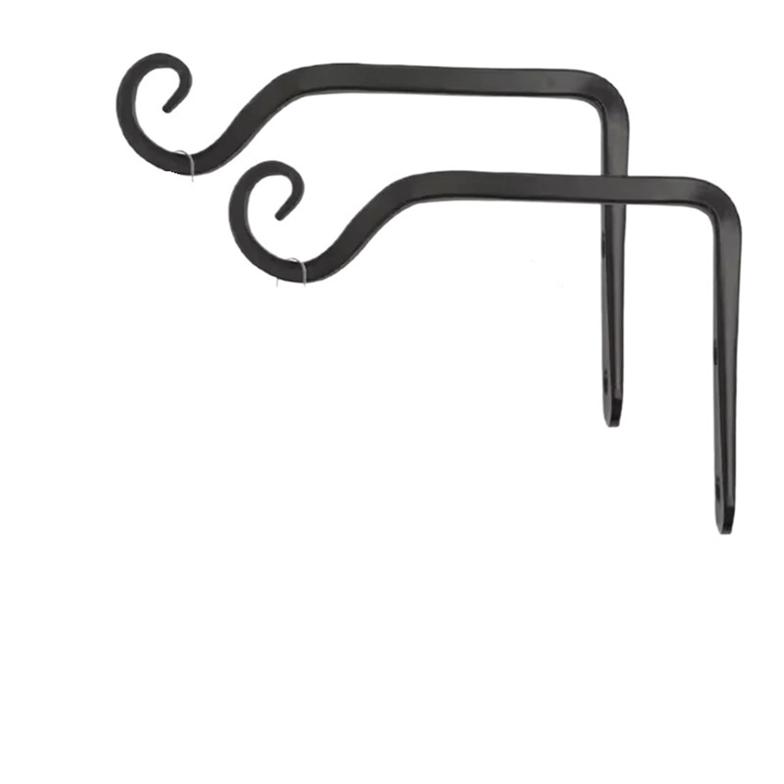 Huwoyg Black 2 Pcs Wall Hanging Basket Iron Flower Pot Plant Support Hanger Hook Indoor Outdoor Home Garden Lantern Decoration For Plants