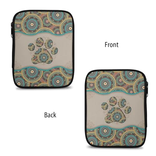 Image of Crochet Hook Case Vintage Dog Paw Crochet Hook Holder Portable Crochet Hook Storage Bag with Web Pockets Suitable for Crochet Needles /Knitting Accessories
