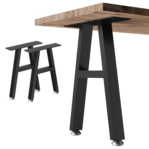 OUTBROS 2 Pieds de Table en métal Noir, Structure de Table pour l'extérieur Pieds de Meubles DIY Jusqu'à 300 kg pour Table Basse, L30 x H41.5 cm, T Forme
