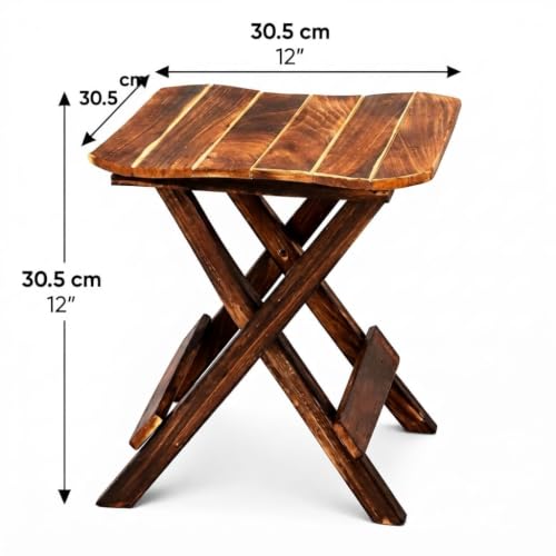 Image of Wooden Folding Table for Daily Use | Multipurpose Portable & Space Saving Small Folding Table for Daily Use Easy to Fold & Store | Coffee Table for Living Room | (X Squer)