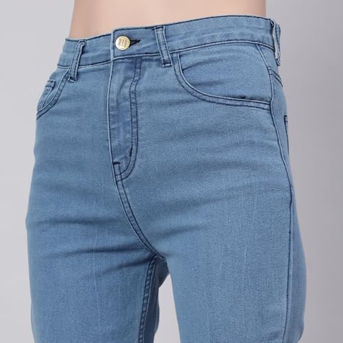 Image of KOTTY Flare Bottom Jeans for Women - Stylish Slim Fit with Bell Shape Leg