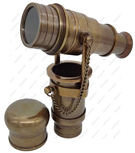 5Moonsun5'S Vintage Brass Handle Victorian Telescope Head Foldable Steampunk Accessories Wooden Walking Stick Cane For Men And Women (Antique Finish) #TOP2