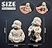 2pcs Buddha Statue Happy Laughing Buddha Figurine Cute Small Monk Statues Mini Maitreya Buddha Minimalist for Desktop Ornament Home Decor Car Dashboard and Shelf Decorations Buda (Sandstone)