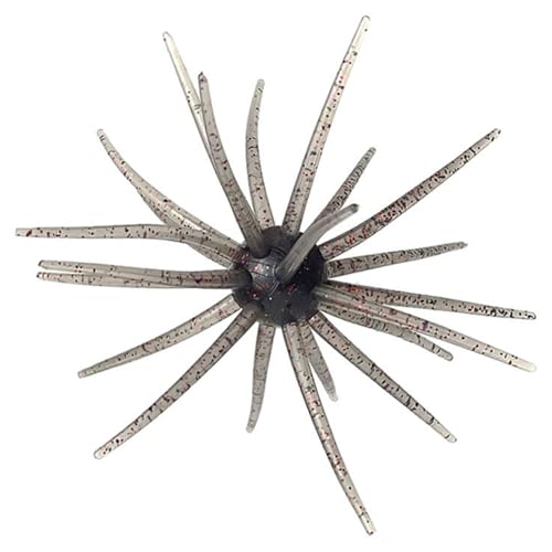Faroby Cebos de Dados para Pesca de lubina - Señuelo Suave Realista de Erizo de mar con Faldas ondeantes, señuelo de Pesca de TPE con Flash Reflectante para lubina y panfish, cebos de Dados para