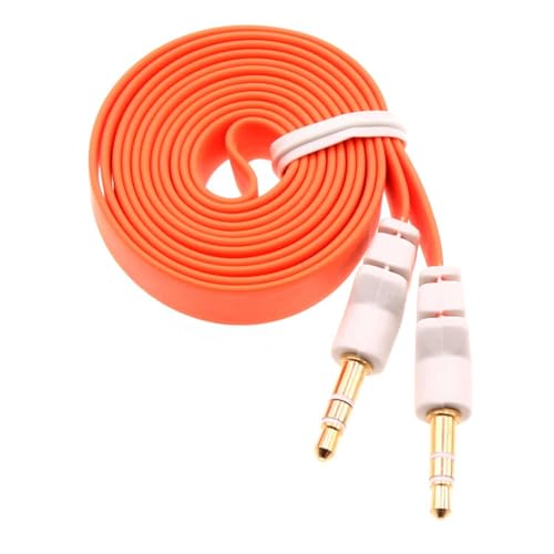 Cable Auxiliar 3.5mm Plano Color Naranja miniatura 1