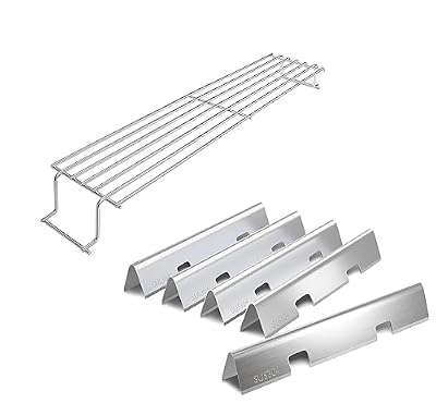 QuliMetal Stainless Steel Warming Rack and SUS304 7636 Flavorizer Bars for Weber GS4 Spirit II 300 and Spirit 300 Series Gas Grills with Front Control Knob