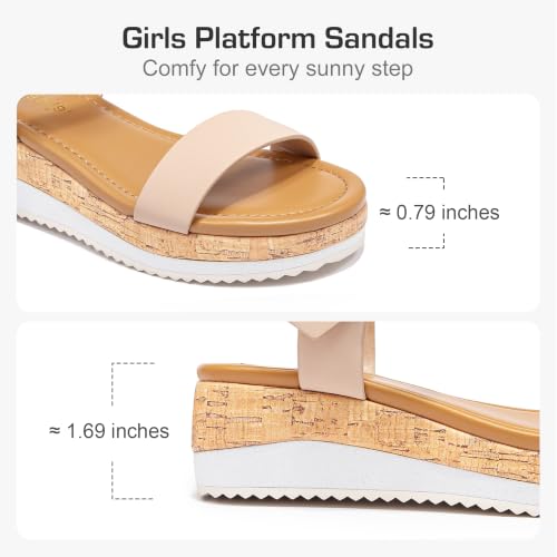Image of Motasha Girls Wedge Sandals Platform Heel Lightweight Dress Shoes