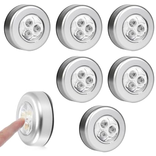 Doukesh Licht Drücken Touch Lampe Batteriebetrieben LED Nachtlicht Schrankbeleuchtung Treppenbeleuchtung Schranklicht Klebeleuchte für Flur Treppe Schlafzimmer (Ohne Batterie)