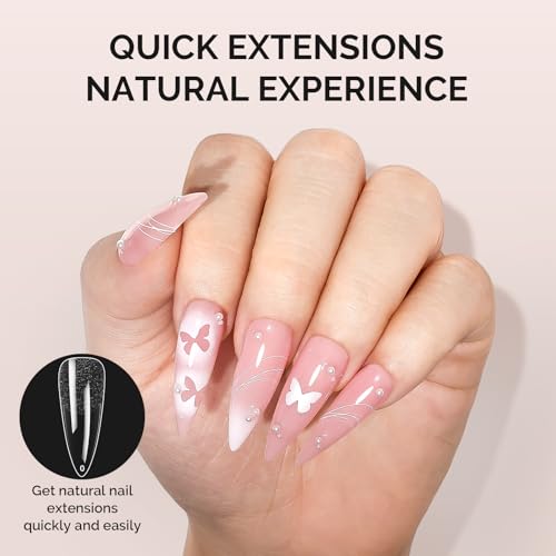 Image of MelodySusie Long Almond Stiletto X Nail Tips - 300Pcs 15 Sizes Clear Acrylic, Half Matte Full Cover Press on Nails for DIY Extension & Salon Use,Pre-Shaped for Long-Lasting Manicure