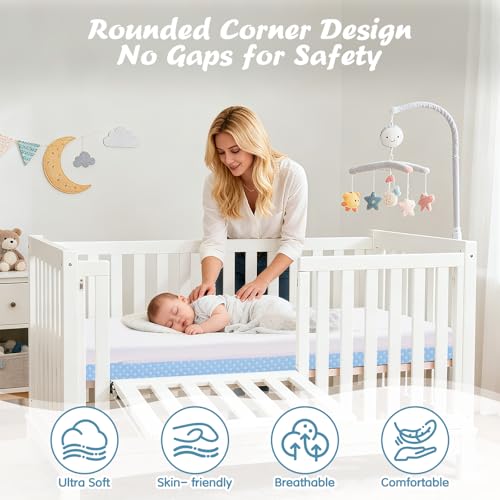Image of Crib Mattress Dual Sided Memory Foam Baby Toddler Bed Mattress, 52 inch x 27.6 inch x 5.5 inch Soft Breathable Mattresses