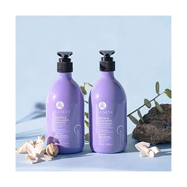 Luseta-Biotin-Collagen-Shampoo-Conditioner-Set-2-x-169oz-Thickening-for-Hair-Loss-Fast-Hair-Growth-Infused-with-Argan-Oil-to-Repair-Damaged-Dry-Hair-Sulfate-Free-Paraben-Free Luseta Biotin Shampoo and Conditioner for HairGrowth - Thickening Shampoo for Thinning Hair andHair Loss - Infused with Argan Oil to Repair DamagedDry Hair - Sulfate Free Paraben Free-2 x 16.9 fl oz