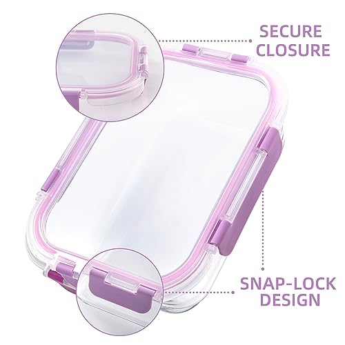 C CREST Airtight Food Storage Glass Containers with Locking Lids- 5 Large (32oz) and 5 Small (12oz), Leak-proof