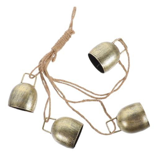 Levemolo 金属製カウベルペンダントセット ヴィンテージデザイン ロープ装飾吊り下げベル 室内装飾用