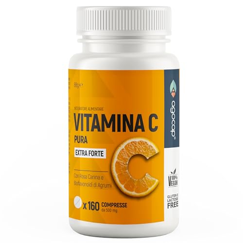 Vitamina C 1000mg, per dose giornaliera - ALTO ASSORBIMENTO. Vitamin C Pura con Rosa Canina e...