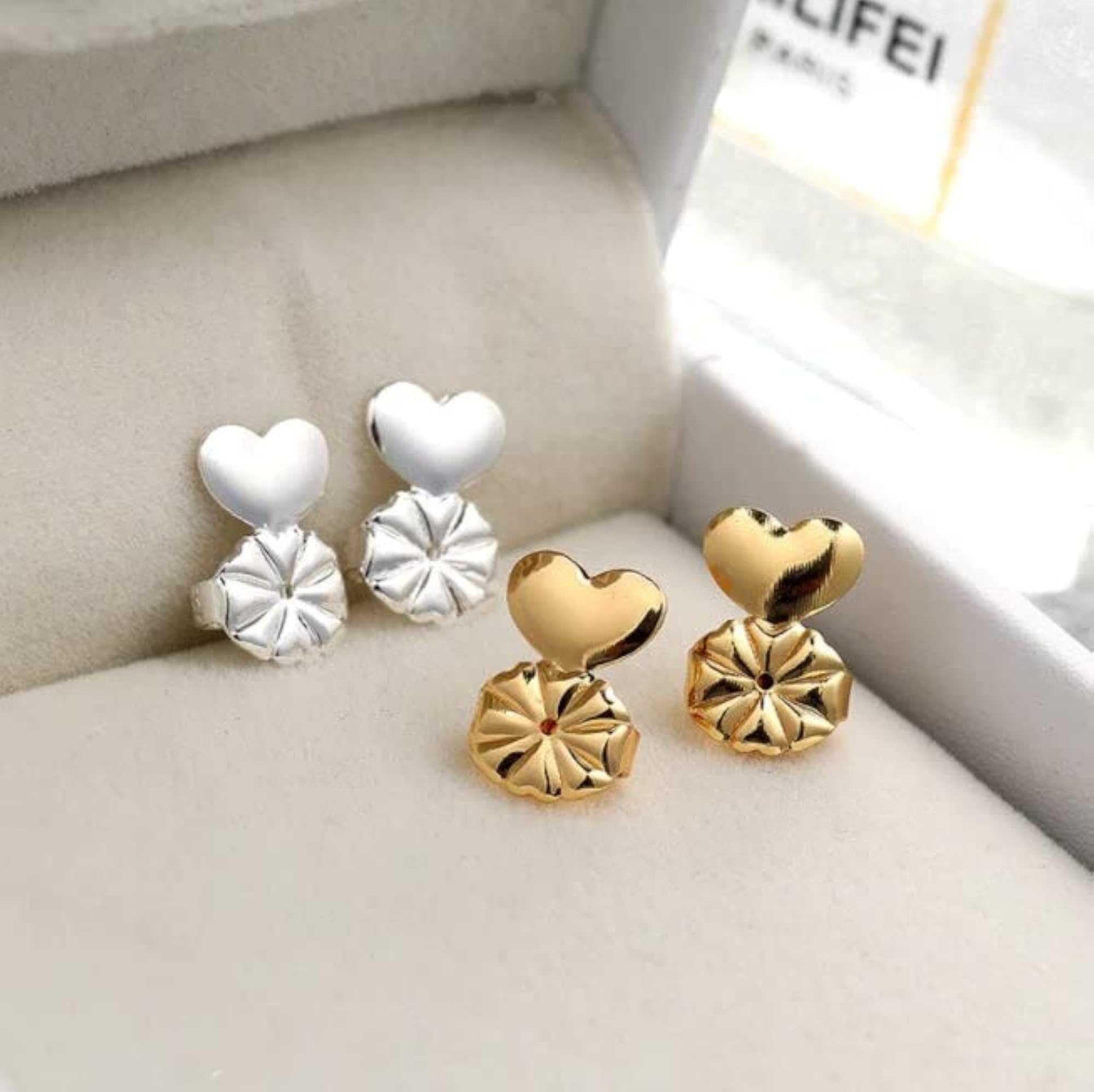 Earring Lifters Earbacks for Earlobe Support, Plated