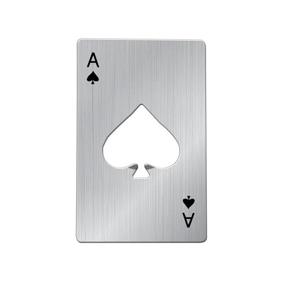 1/5Pcs Ace of Spades Bottle Openers, Stainless Steel Poker Card Beer Openers for Wallet, Pocket, Groomsmen Gifts & Camping (Silver)